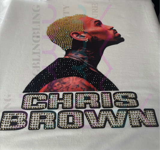 Rhinestone Celebrity Tee - FRONT DESIGN ONLY