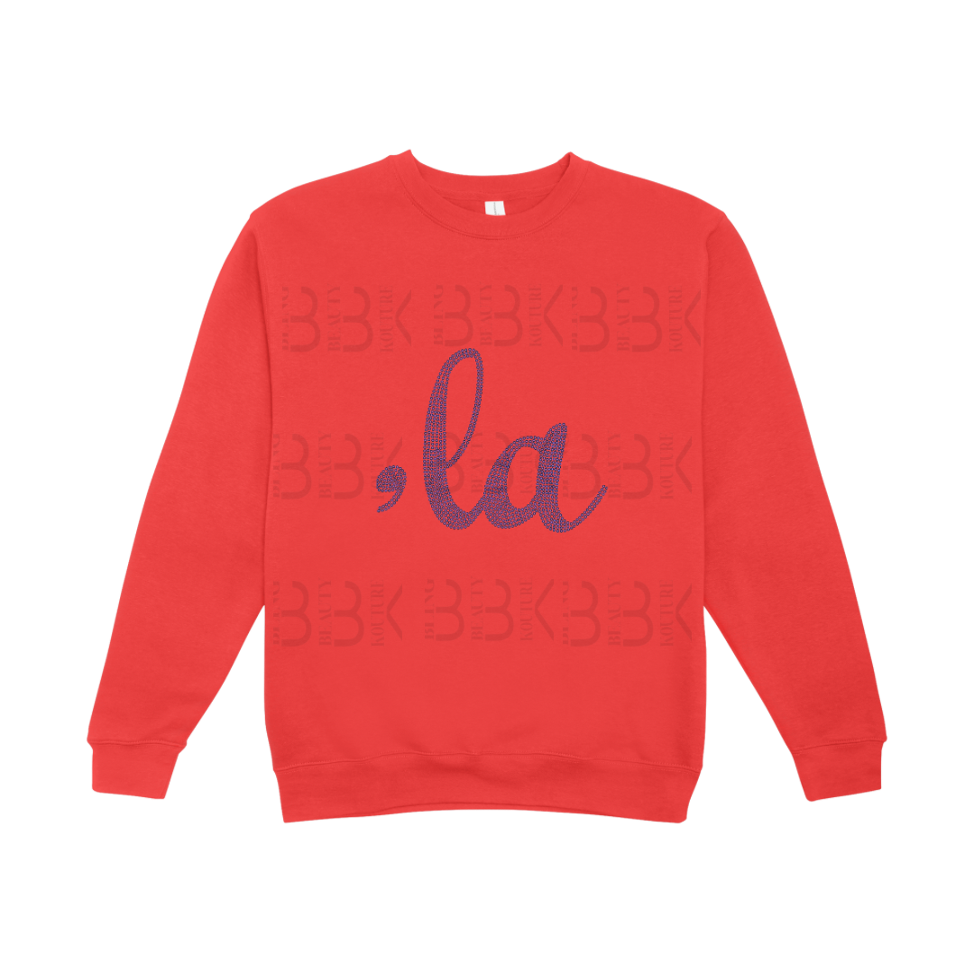 ,La Rhinestone Crewneck Sweatshirt. Please add rhinestone color of your choice in the notes section below