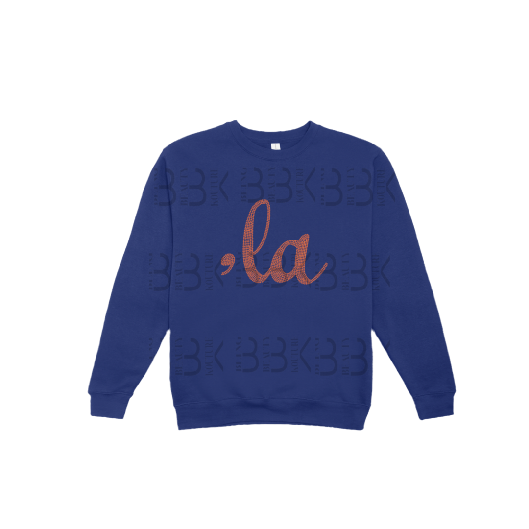 ,La Rhinestone Crewneck Sweatshirt. Please add rhinestone color of your choice in the notes section below