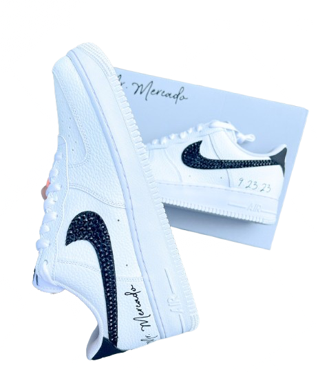 Blinged Swoosh & Glitter HTV Sneakers. ****PRICE DOES NOT INCLUDE THE SHOES****