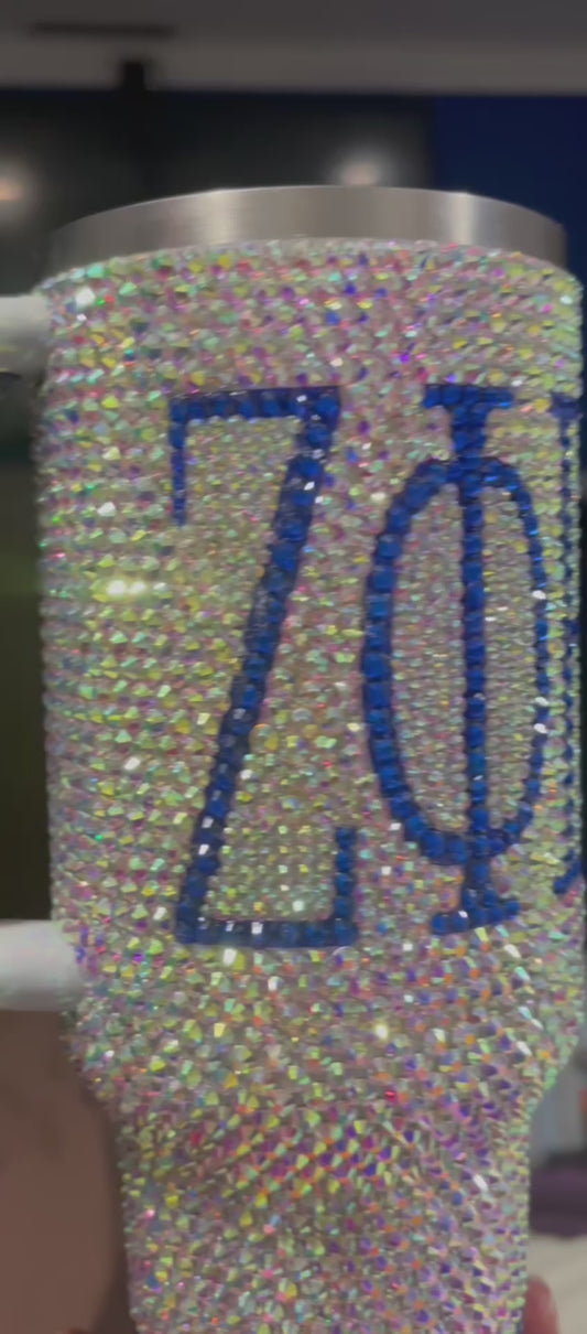 40oz Blinged Tumbler with name. This price is for 1 name up to 6 letters. Additional $3 for each letter over 6.